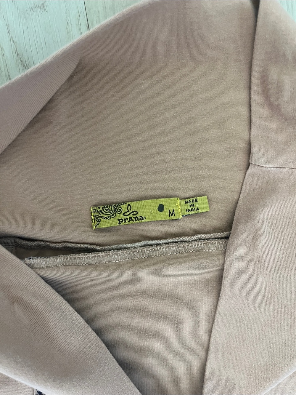 Prana High-Low A-Line Skirt in clay color with blue boho Trim - Picture 3 of 5
